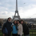 Family photo at the Eiffel Tower (again, my shoes are on, just hidden!)