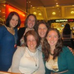 Katie, Melissa, Kate, Jackie and I (the girls in my group text) at dinner in the Prudential Center